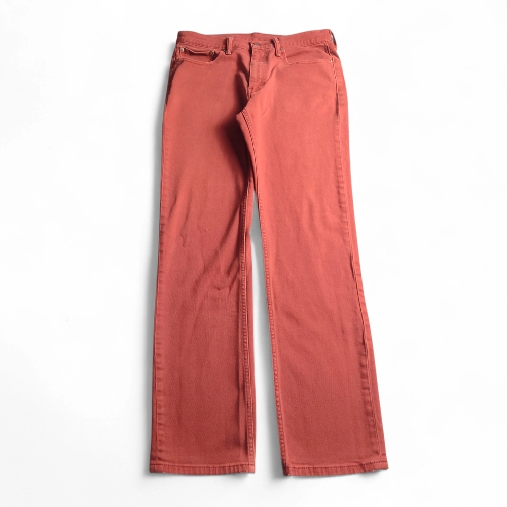 Levi's Mens Red Straight Leg Denim Jeans Size 34W x33L (measured)